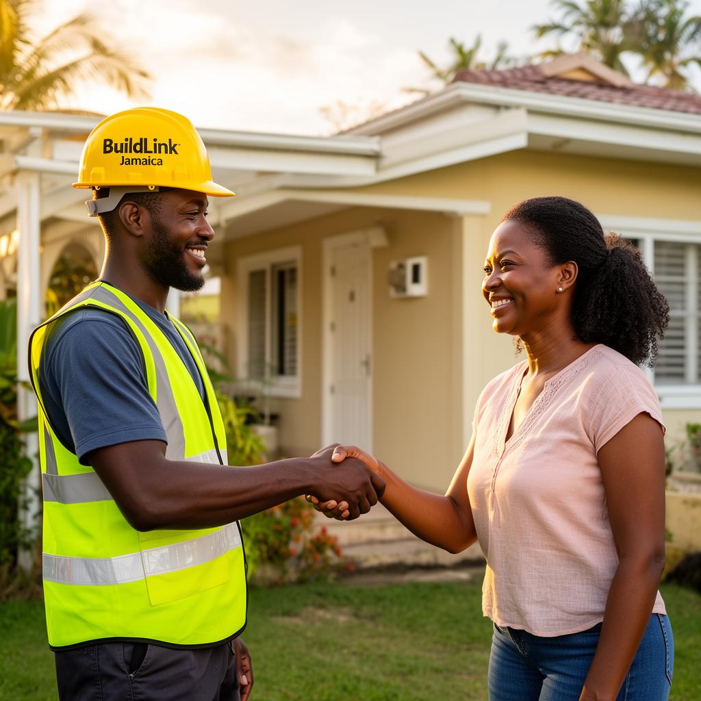 Customer shaking hands with a verified contractor